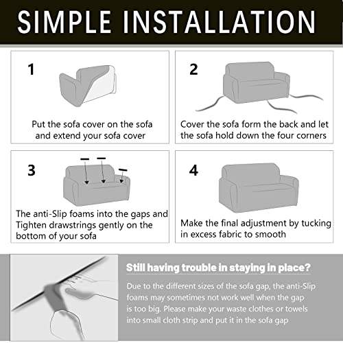 Qubjus Stretch Sofa Cover Printed Couch Cover Patterned With One Separate Cushion Cover For 3 Cushion Couches Sofas Washable Elastic Universal Furniture Protector(Large,Green Floral) #TOP5