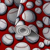 Peel and Stick Wallpaper Self Adhesive Wall Mural Seamless Baseball Softball Ball Graphics Ideal for Packaging Fabric Contact Paper Renter Friendly Wallpaper for Kitchen Nursery Bedroom 17.7'x118'