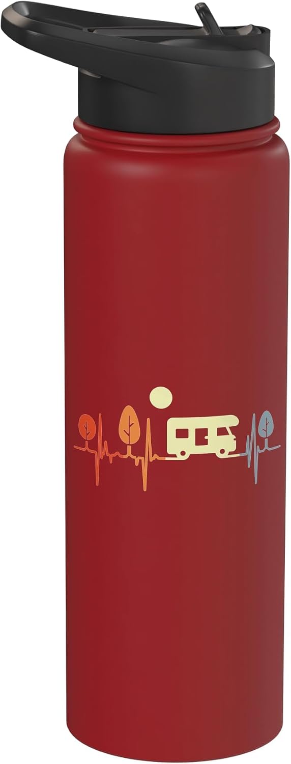 RV Camping Heartbeat Camper Stainless Steel Insulated Water Bottle
