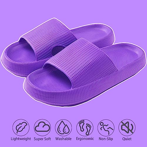 Image of rosyclo Cloud Slippers for Women and Men, Pillow House Slippers Shower Shoes Indoor Slides Bathroom Sandals, Ultimate Comfort, Lightweight, Thick Sole, Non-Slip, Easy to Clean