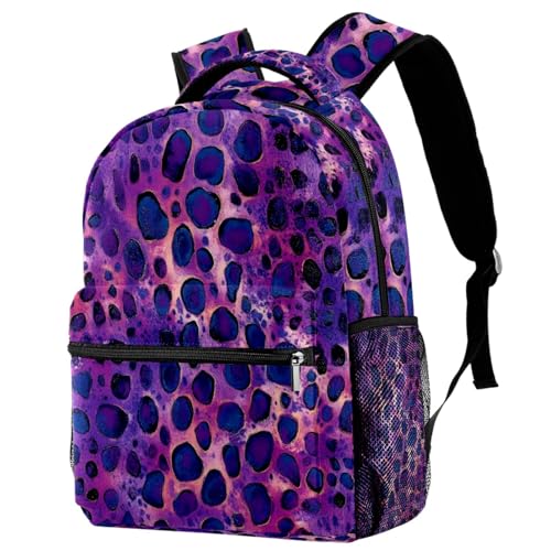 Sac à dos léopard violet Campus avec porte-bouteille pour l'école