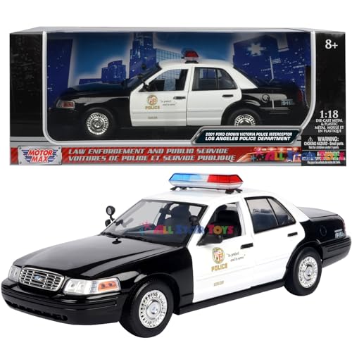 Motormax 1:18 2001 Ford Crown Victoria Los Angeles Police Department LAPD Toy
