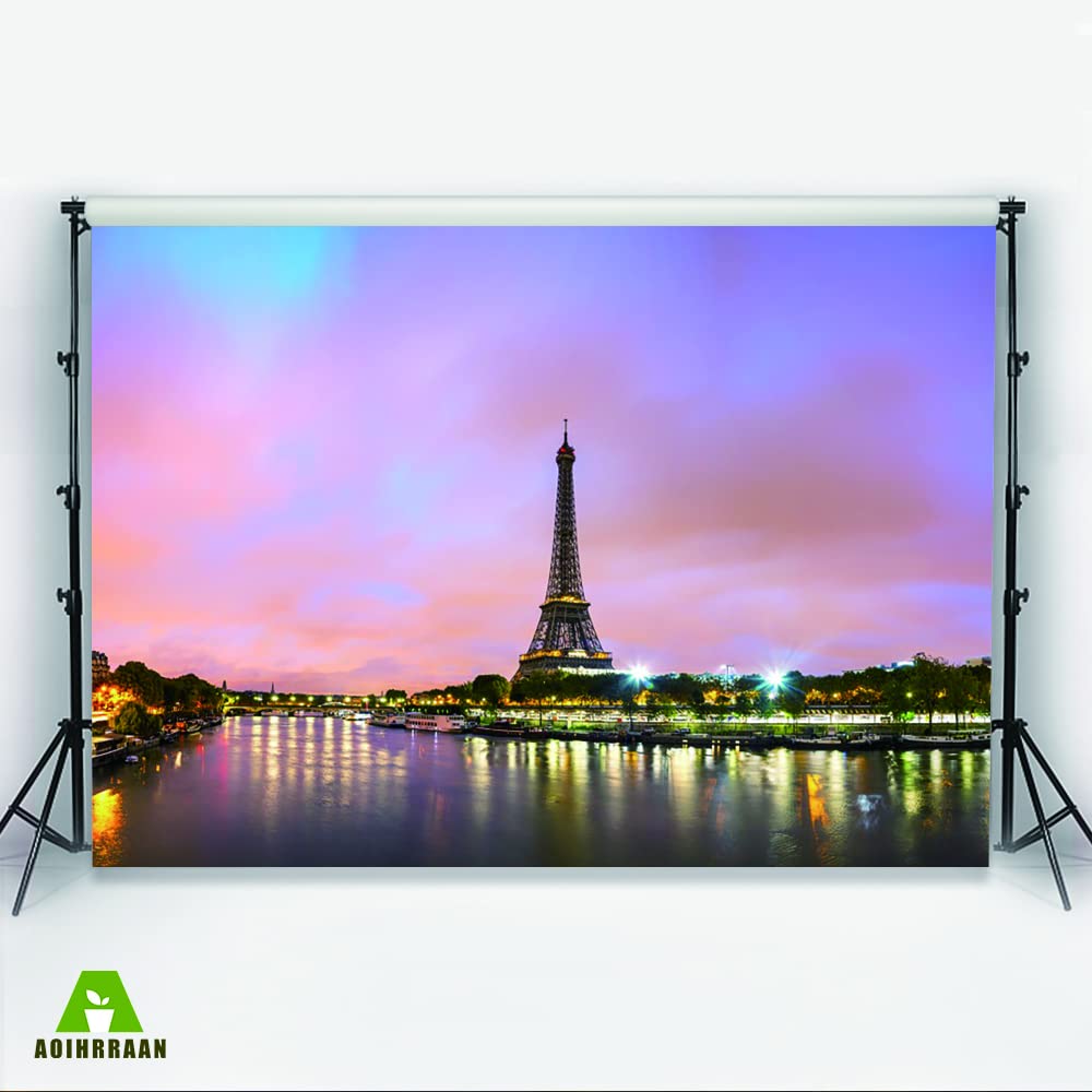 Fondale Fotografico YongFoto 1,5x1,5m – Vinile Con Torre Eiffel E Foglie D'Oro – Sfondo Per Festa E Set Fotografici - 3