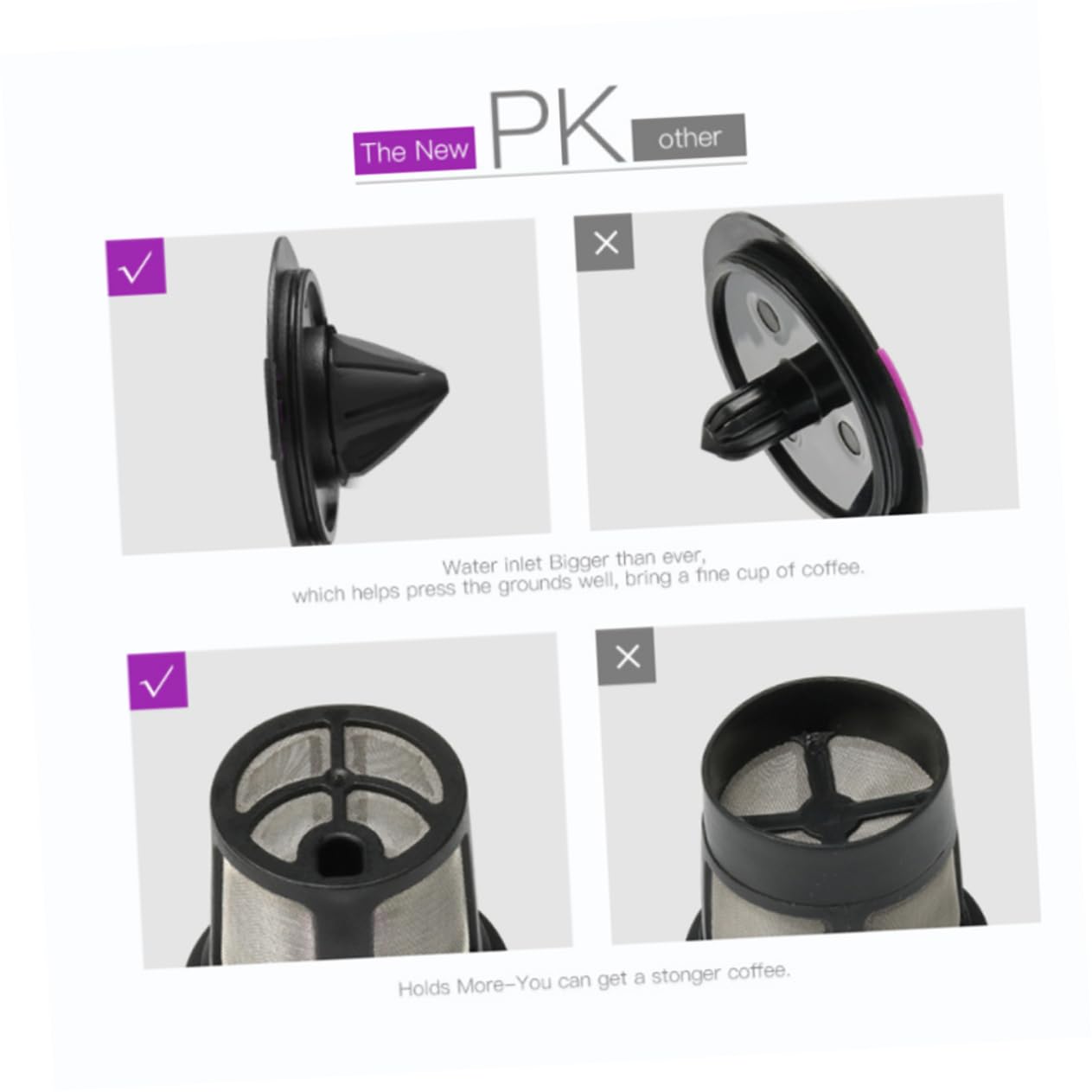 BIUDECO 2pcs Coffee Filter Cup Replacement Filters for Coffee Maker Cold Brew Filters Easy to Use