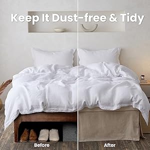 BISELINA French Linen Wrap Around Bed Skirt with Pleated Corner 14-Inch Tailored Drop Natural Flax Cotton Blend Basic Soft Cozy (14" King, Linen) BISELINA French Linen Wrap Around Bed Skirt with Pleated Corner 14 Inch Tailored Drop Natural Flax Cotton Blend Basic Soft Cozy 14 King Linen