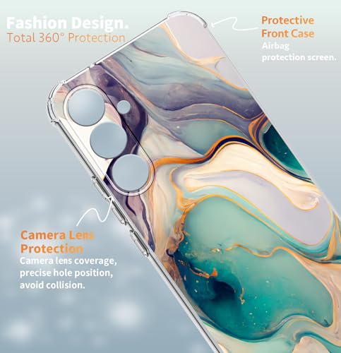 CLATUK for Samsung Galaxy A56 Case 5G 6.6", [10FT Military Grade Drop Test] Marble Planet Soft Slim TPU Protective Shockproof Phone Case Cover（Alpine Lake with Holder） by CLATUK - Image 3