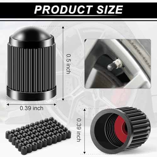image for JUSTTOP Car Tire Valve Caps,60 pcs Plastic Valve Stem Caps with O Rubb