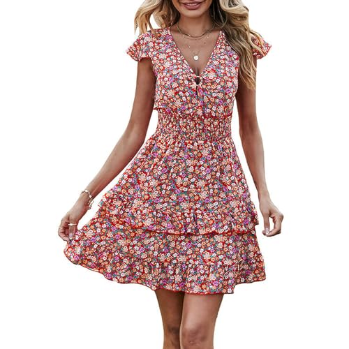Robe bohème à imprimé floral de créateur avec coupe superposée - 6