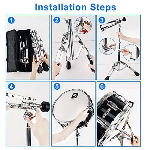 Vangoa PERCUSSIONINSTRUMENTS Snare Drum Stand Lightweight Double Braced Adjustable Height Snare Stand thumb #6