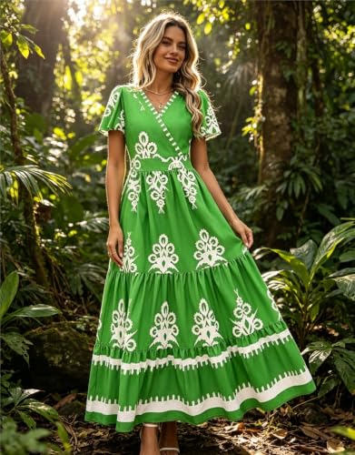 Robe maxi boho à fleurs légère pour rester fraîche en vacances