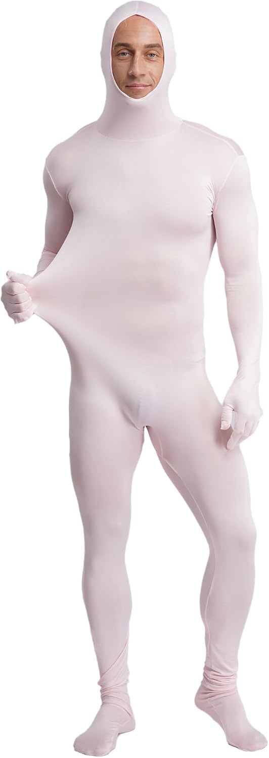 iiniim Unisex Womens Mens One Piece Hooded Bodystocking Full-body Unitard Jumpsuit Zentai Bodysuit