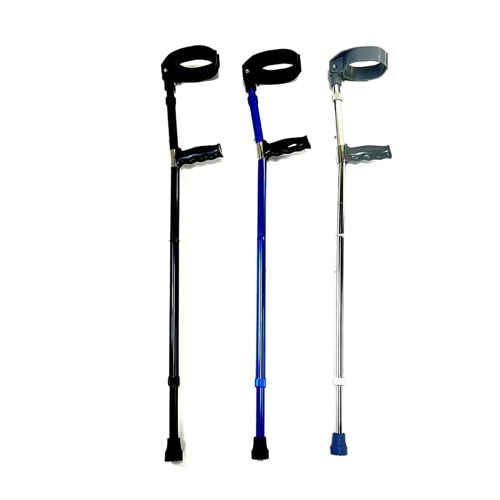 PAASHE Muletas de Aluminio Bastones de antebrazo Bastones telescópicos Ajustables en Altura Bastón de Caminar Unisex para Entrenamiento de rehabilitación