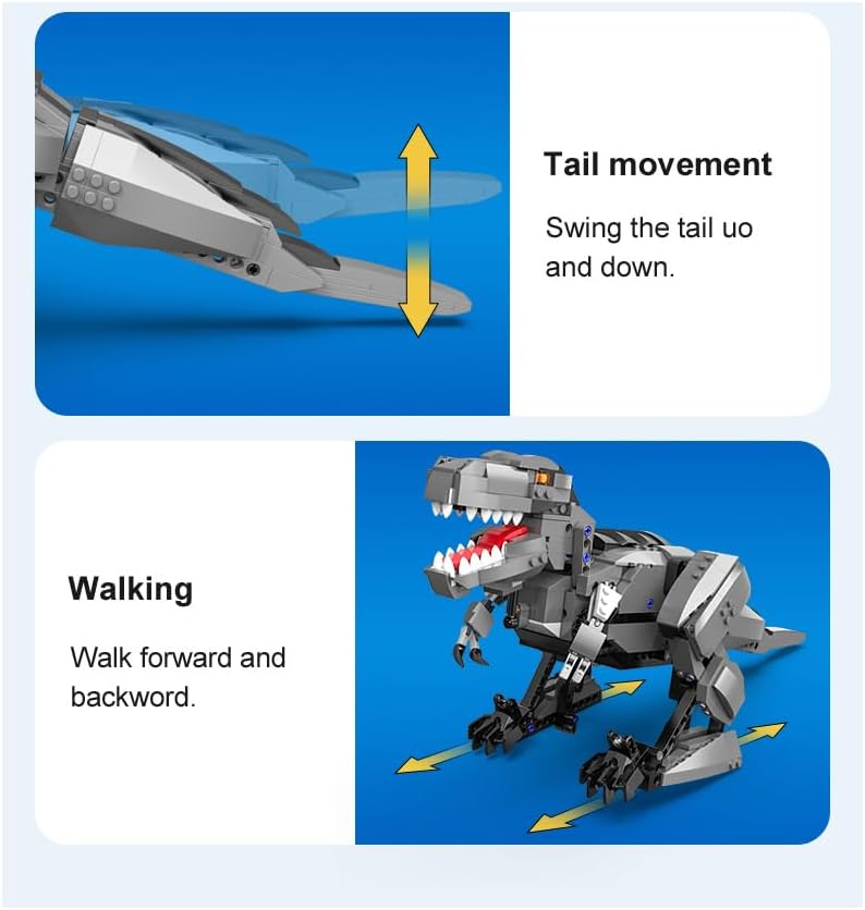 Diagram anu némbongkeun gerakan buntut sareng gerakan leumpang CaDA T-Rex