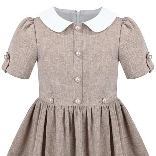 Sunny Fashion Girls Dress Purple Rainbow White Collar Casual Birthday Size 5-103