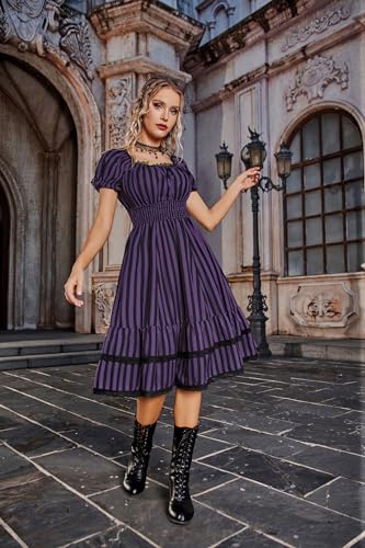 Image of Scarlet Darkness Women Goth Steampunk Pirate Corset Midi Dress