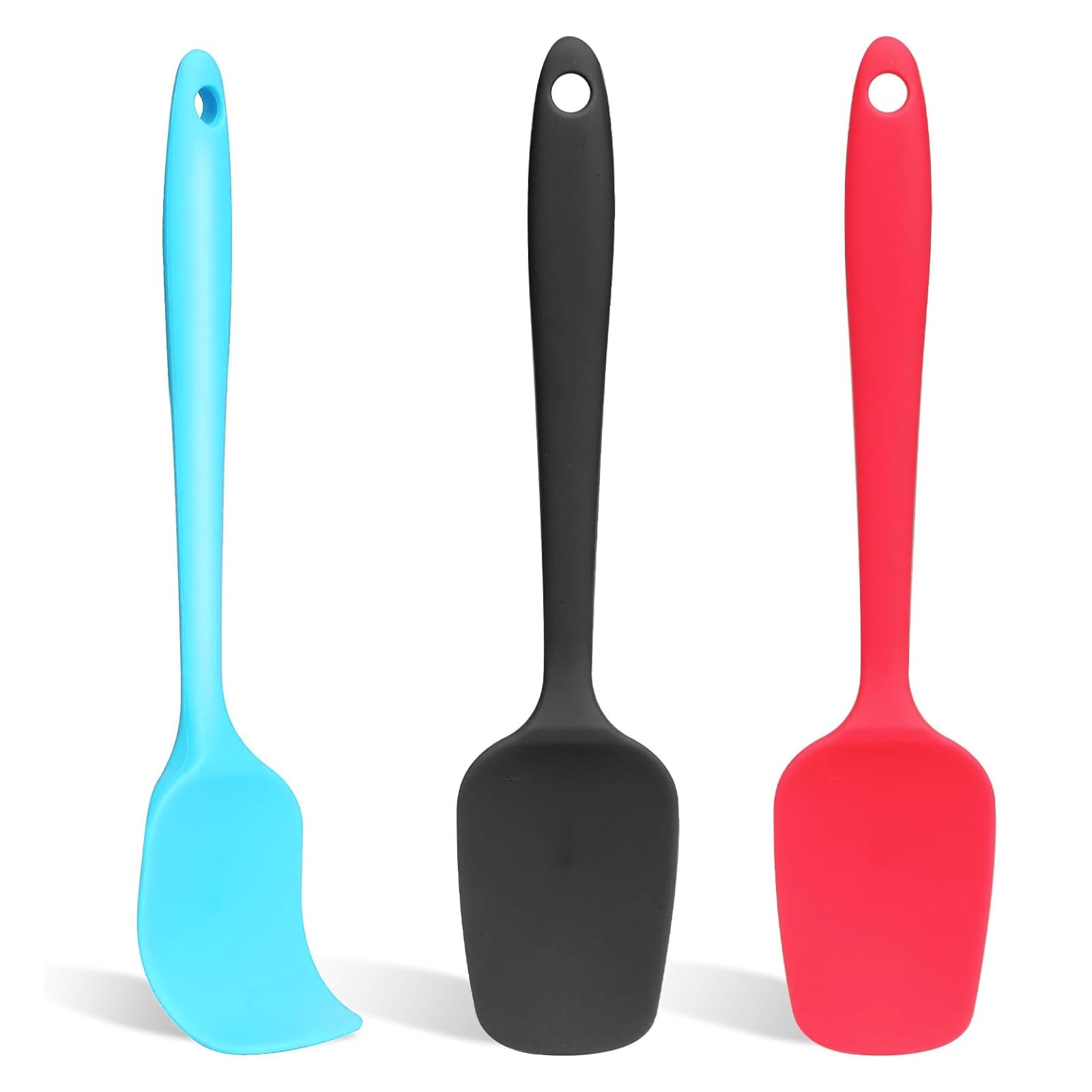 3Pcs Silicone Spatula Silicone Jar Spatulas, High Heat Resistant Non-Stick Rubber Spatulas Set, Food-Grade Silicone Scraper for Baking, Cooking and Mixing, Multifunctional Kitchen Essential