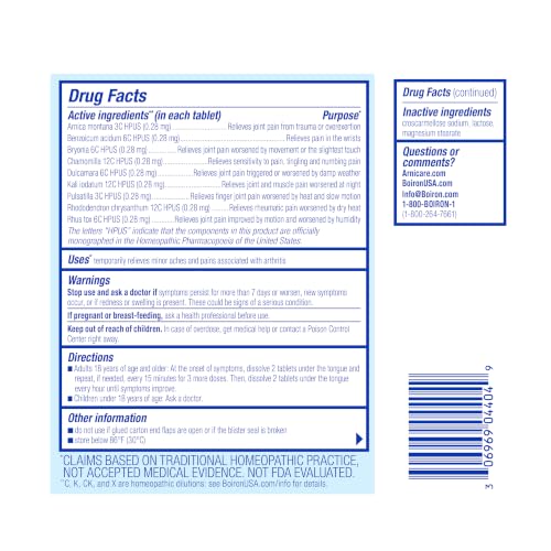 Boiron Arnicare Arthritis Tablets for Arthritis Pain Relief, Joint Soreness, and Rheumatic Pain - 60 Count - image 6