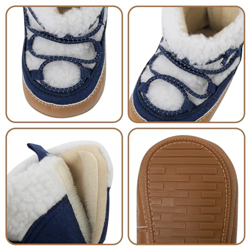 ESTAMICO Baby Girl Plush Winter Snow Bowknot Boots4