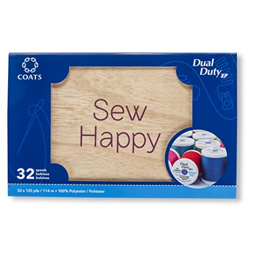 Coats 32 Spool Wooden Box Assortment Thread, Count