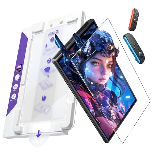 Image of JSAUX Screen Protector for Nintendo Switch 2, Obsidian AR 1-Pack | Easy Application, AR Coating, High Transparency, Anti Reflections, 9H+ Hardness, Anti-Fingerprint