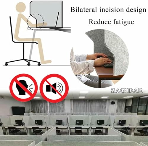 Partition de confidentialité de bureau acoustique en polyester pour travailler sans bruit - 6