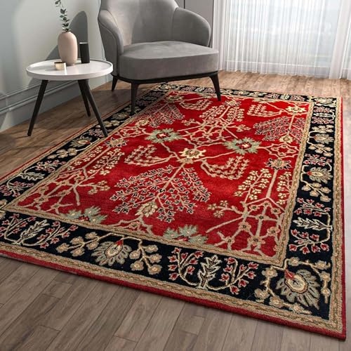 Image of 9x12 Ft Woolen Floor Rug - Oversized Hand-Tufted Wool Carpet for Elegant Home Interiors