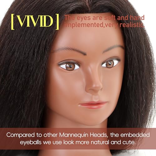 mannequin head with 100 human hair manikin head human hair cosmetology doll head for hair styling hairdresser practice braiding with table clamp stand and tools 14 inch