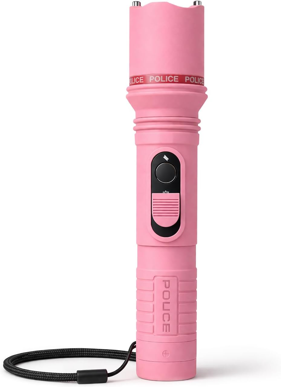 Stun Gun for Self Defense 305 โ High Voltage Rechargeable with LED Flashlight, Compact & Heavy Duty โ Personal Security for Women โ Pink