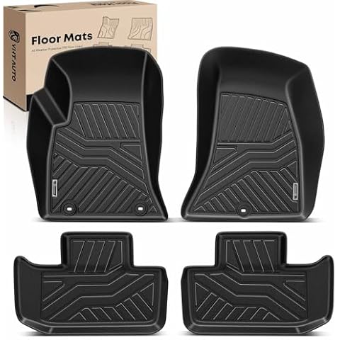 YHTAUTO Automotive All Weather Floor Mats Compatible with Dodge Challenger 2011-2023 RWD Car Mats Custom Fit TPE Floor Liners Front & Back Seat, Black, Set of 4 Cover
