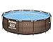 Bestway Steel Pro MAX Deluxe Series Framepool, rund, Rattan, braun, 366 x 366 x 100 cm, ohne Pumpe und Zubehör, Ersatzteil, Ersatzpool