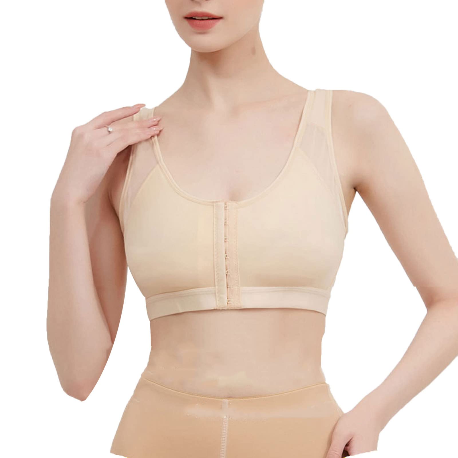 Biustonosz damski podtrzymujący klatkę piersiową Up Shapewear urządzenie do modelowania sylwetki dla garbusa, stabilizator pleców, beżowy-4XL