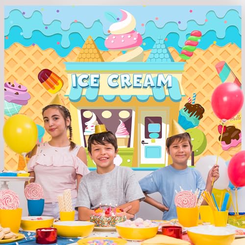 Fondo Fotográfico 5x3Ft Tema Helado para Fiesta y Fotografía miniatura 2