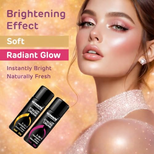 Image of Strobe Cream For Face Pink & Gold (30+30g) | Superb Radiant Combo | Highlighter + Primer + Moisturizer | Hydrating & Illuminating Makeup Base for Instant Glow