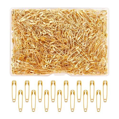 Gold Mini Safety Pins - 500PCS, 19mm Tiny, Bulk for Clothes Crafting Sewing Jewelry Making