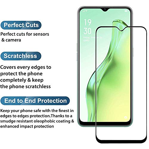 Image of Screen Protector for Oppo A31 (Black) Tempered Glass Edge-to-Edge 6D Screen Guard With Installation Kit