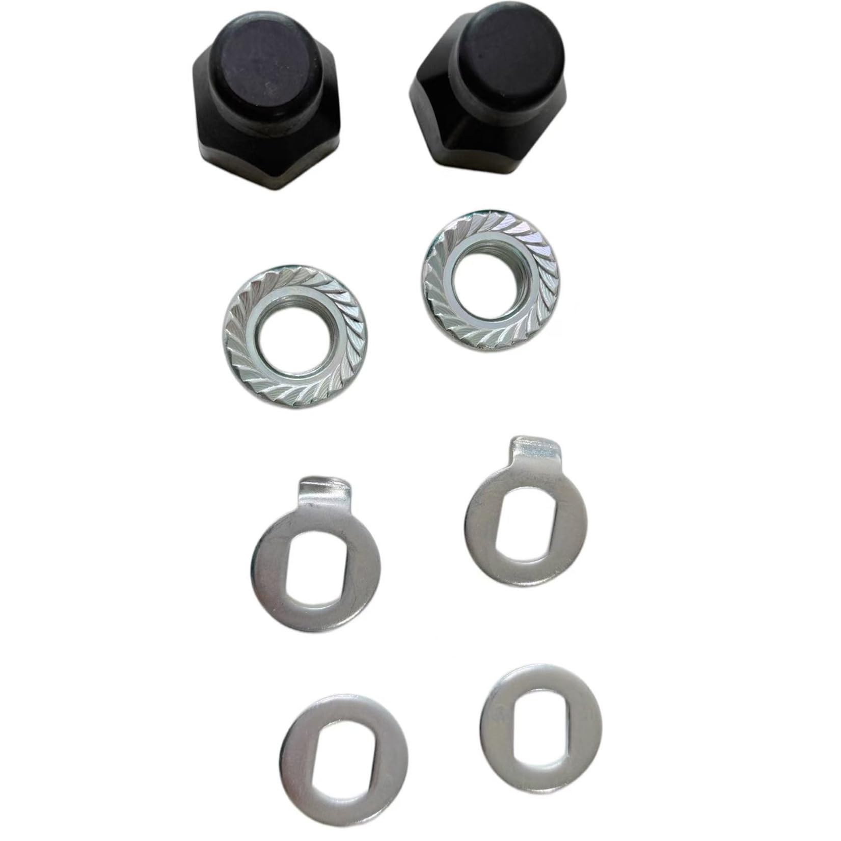 Photo 1 of 14mm e-Bike and e-Scooter Wheel hub Motor nut kit – Steel locknut + Safety Washer + Rubber Cap/Washer, Suitable for high-Power e-Scooter and e-Bike axles, can be Fitted with Torque arm