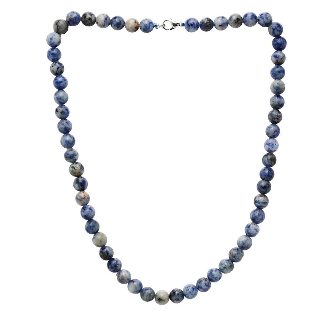 Treasure Bay Collar de Cuentas para Hombre | Collar de Cristal Curativo de Piedras preciosas Naturales para Hombres hecho a Mano Para Hombres (manchas azules)
