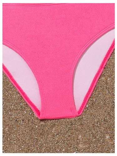 SHENHE Girl's 2 Piece One Shoulder High Waisted Cut Out Bikini Swimsuit Bathing Suit4