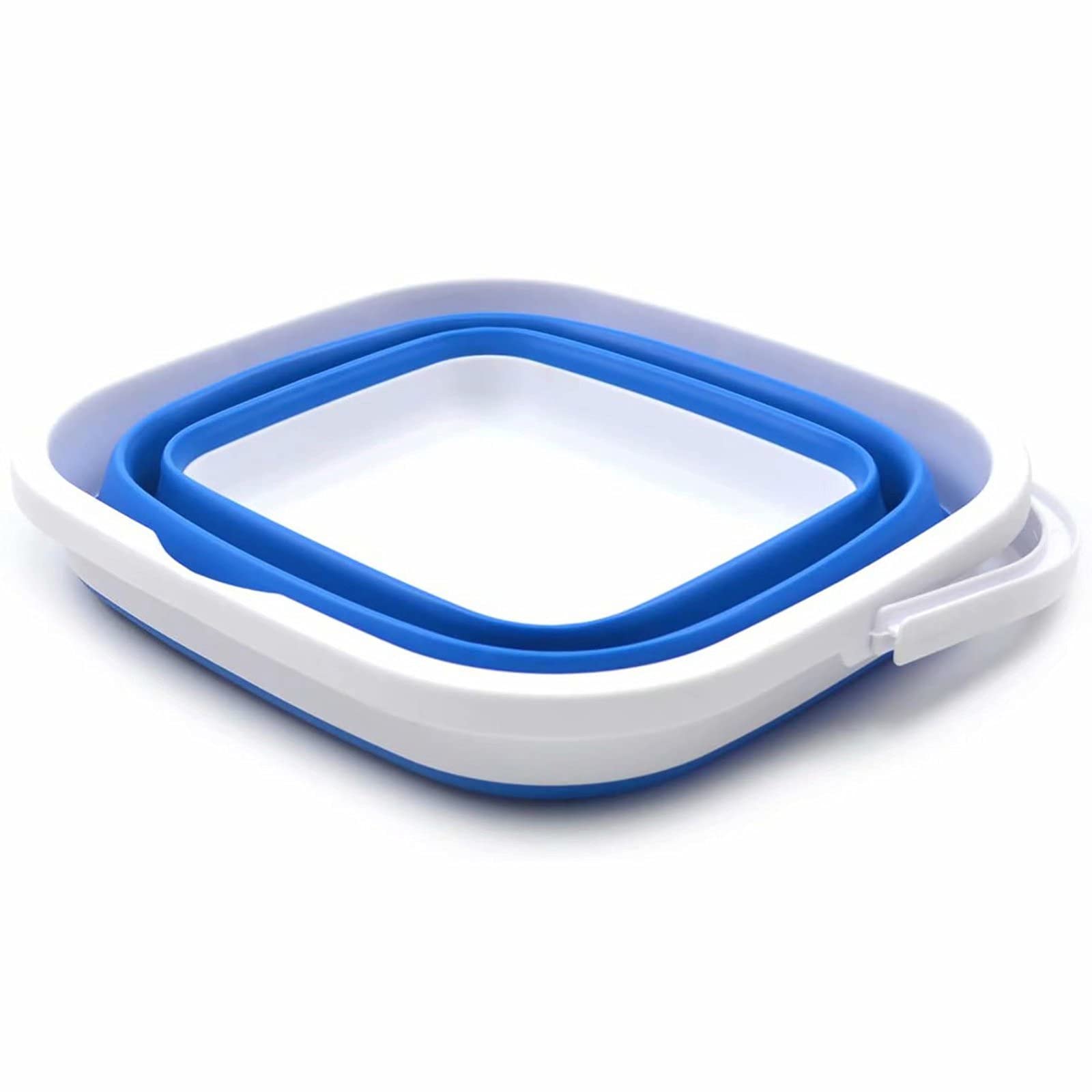 Collapsible Dish Tub 1Pcs Square Plastic Water Bucket Foldable Water Tub Fishing Water Pail Household Mop Bucket Cleaning Basin for Home Travel Camping Fishing Space Saving (10L/2.6 Gallon, Blue)