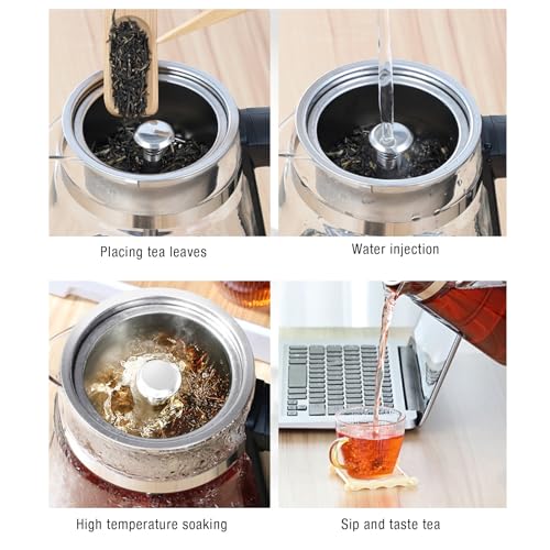 Tetera eléctrica de vidrio con función de vapor 1.2L 110V miniatura 5