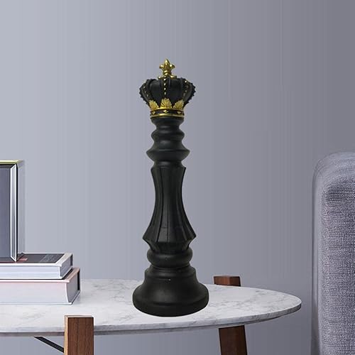 Miniatura 7 de KLKCMS Juego de 2 esculturas de ajedrez internacionales, estatua de ajedrez, arte de escritorio