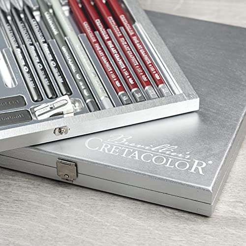 Coffret graphite argenté Cretacolor matériel de dessin nomade