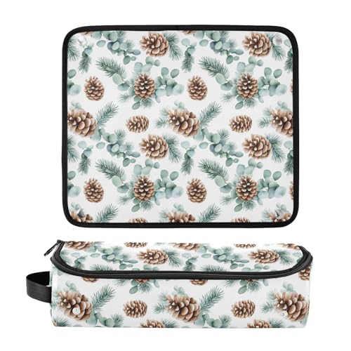Bolsa de viaje resistente al calor para herramientas de cabello Branches Eucalyptus Marble, organizador portátil para planchas, rizadores y accesorios de cuidado capilar miniatura 3