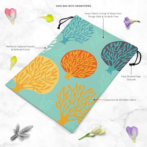 Image of ArtzFolio Leaf Art D3 | Reusable Sack Bag | Bag for Gym, Storage, Vegetable & Travel
