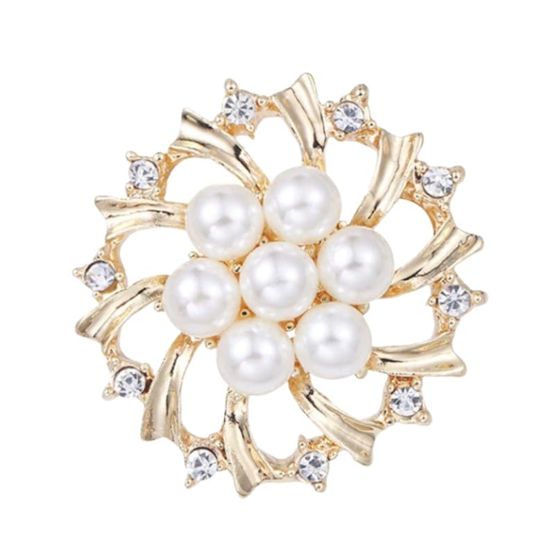 Hollow Pearl Shiny Texture Lightweight Adjustable Anti Exposure Pin Brooch For Clothing-image-10