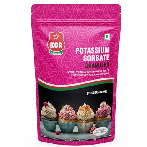 Image of KOR Premium Potassium Sorbate Granules - 400g (Pack of 1) | Food Preservative for Home Canning, Baking & Beverage Production