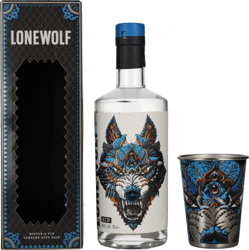 BrewDog Distilling Co. LoneWolf Gin 40% Vol. 0,7l in Geschenkbox mit Metallbecher