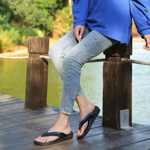 Image of MEGNYA Comfortable Walking Flip Flops for Womens, Orthopedic Walking Sandals with Arch Support, Flat Feet Pain Relief Sandals for Beach, Summer, Pool