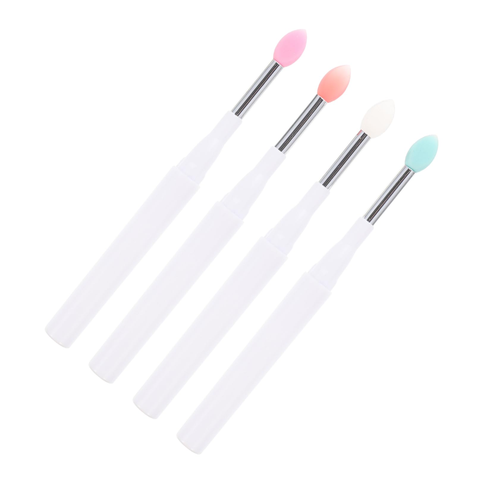 FOMIYES Elegant Silicone Lip Brush Set 4pcs Cosmetics Brush Women's Makeup Tool Eyeshadow Beauty Supplies Smooth Applicati