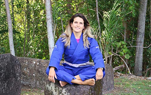 Brazilian Jiu Jitsu Gi BJJ Gi for Men & Women Uniform Kimonos Ultra Light, Preshrunk, Free White Belt!!! (Blue, A4)